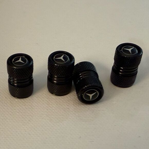 Mercedes Valve Stem Caps in Black Set of 4 NWT - Picture 3 of 4